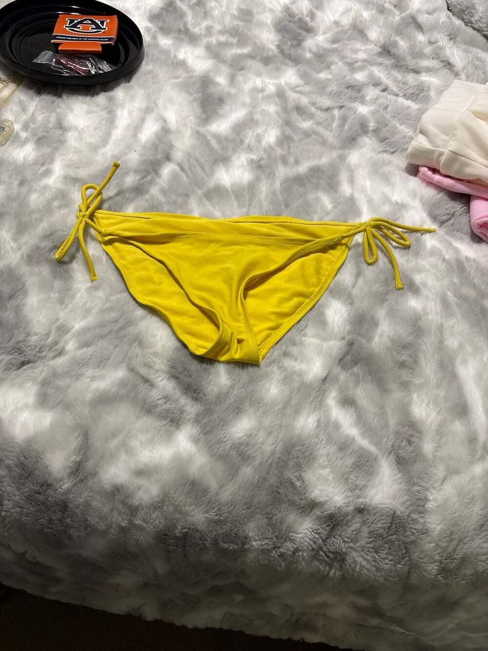 Solid Yellow Side-Tie Bikini Bottoms